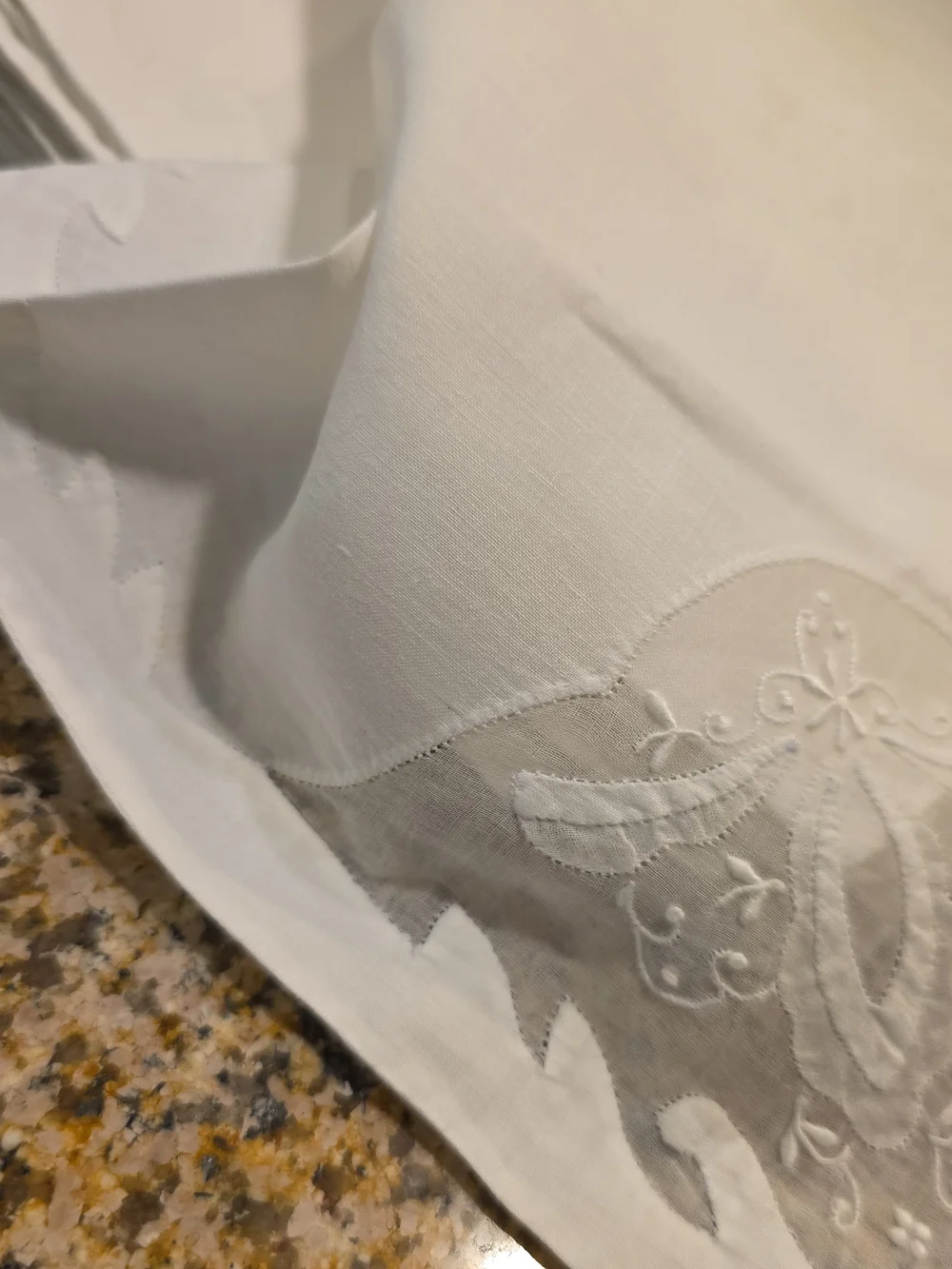 Vintage White Embroidered Table Napkins - Set Of 7